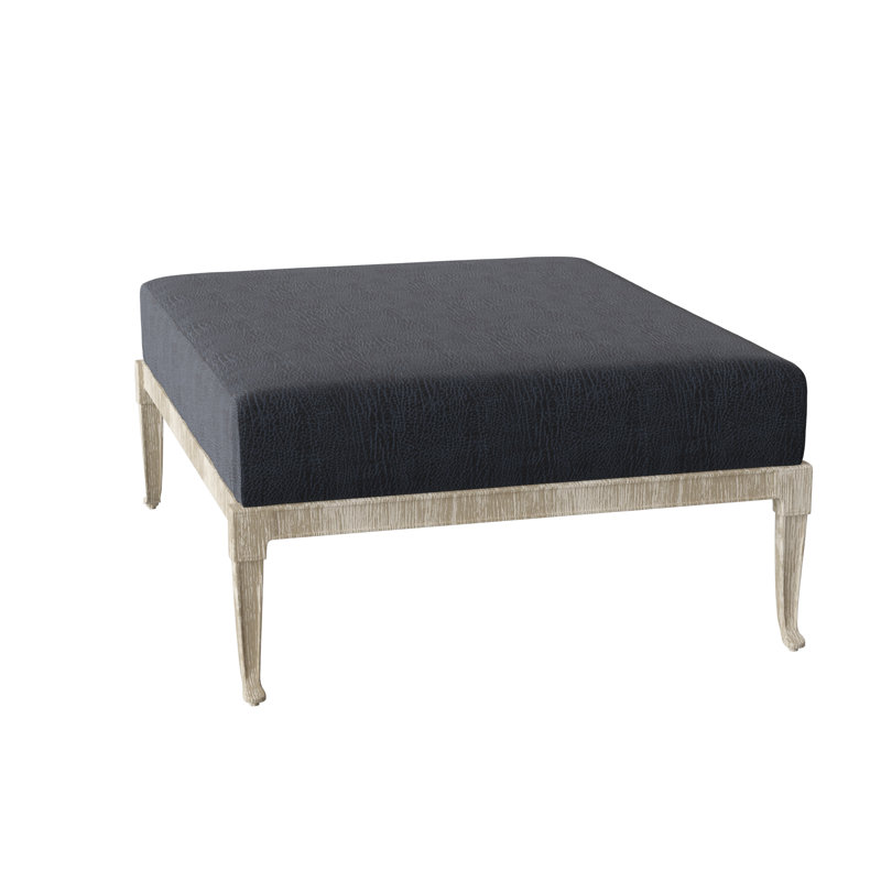 Wiltshire Outdoor Ottoman, Weathered White, Canvas Heather Beige Sunbrella® Canvas