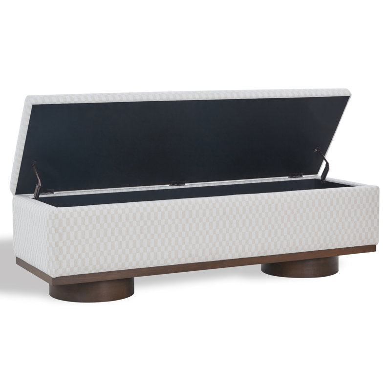 Banc de rangement Morje, Boucle taupe, Noyer