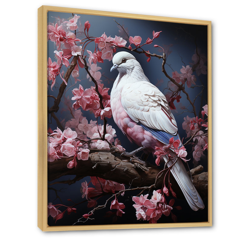 Dove Reverie II - Dove, art mural, H 44 po x l 34 po x P 1,5 po, Cadre flottant brun