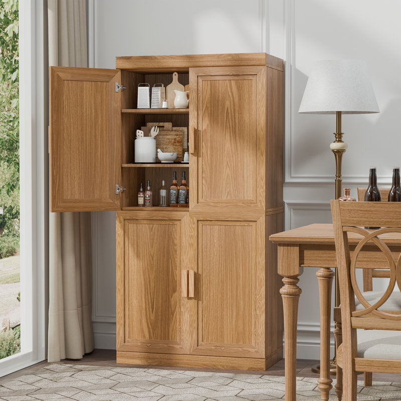 Armoire de rangement avec tablettes réglables N 31 po x P 16 po Nashaya, Bois naturel
