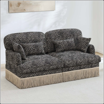 Leopard Print Chenille Sectional Sofa