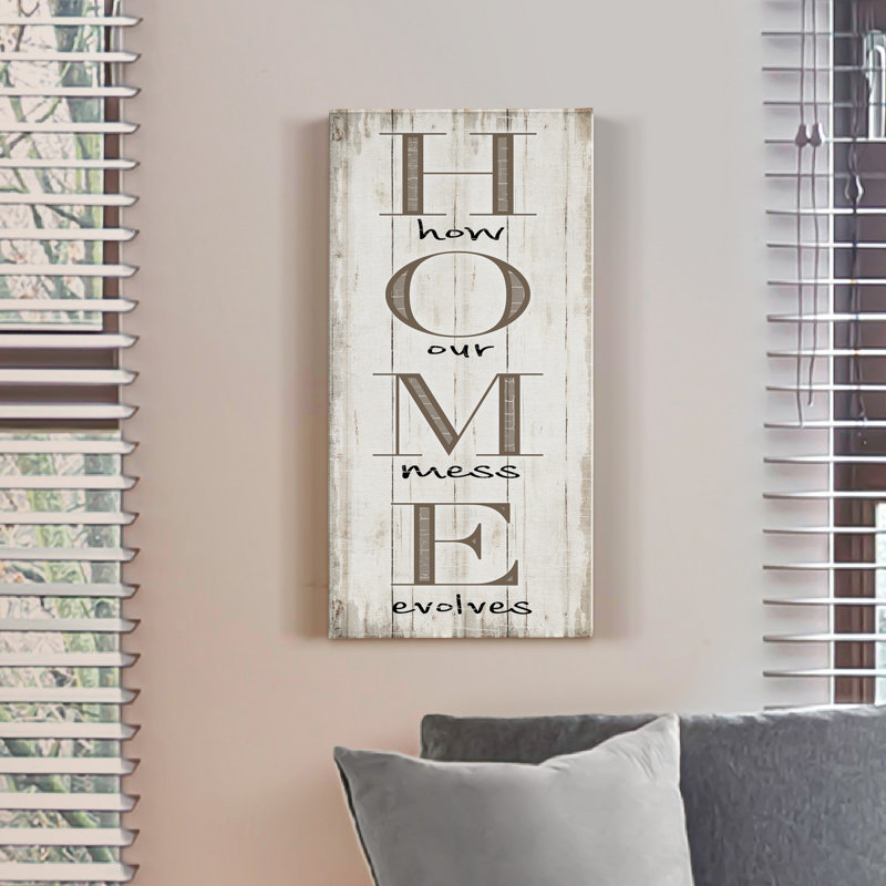 Home - Reproduction d'art textuel sur toile tendue, H 16 po x l 8 po x P 1 po
