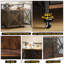 Table d'appoint en bois de style campagnard avec cage pour chien, 41 pouces avec roulettes, pour chiens moyens et grands-1519073114