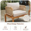 Fauteuil club d'extérieur en bois d'acacia avec coussins (ensemble de 2