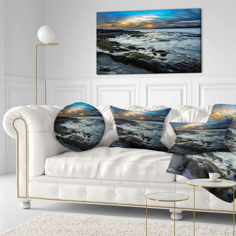 Housse et insert de coussin carré Fascinating Sunset at Australie, Rectangle 12" x 20"