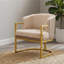 Luxueux fauteuil d'appoint en fausse fourrure avec structure en métal doré durable pour des espaces de vie élégants
