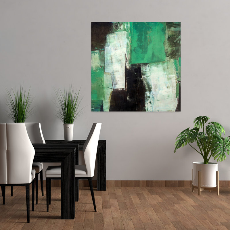 Verdure, art contemporain abstrait, H 36 po x l 36 po