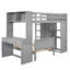 Lit mezzanine simple avec lit autonome, tablettes, bureau et garde-robe-210890920