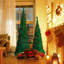 2 arbres de Noël artificiels - arbres verts en PVC de 6 pi et 5 pi avec des boules rouges, idéal pour les décorations des Fêtes à la maison / au bureau / en magasin