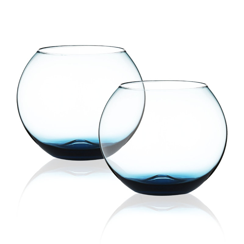 19oz. Handmade Drinking Glass Set, Blue