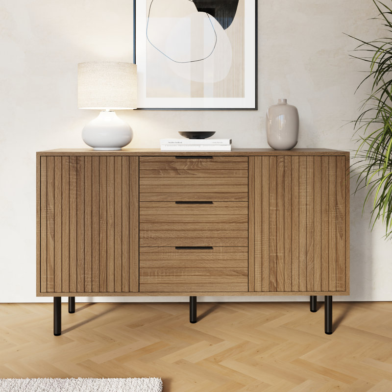 Saraghna 116cm Sideboard, Oak/Black