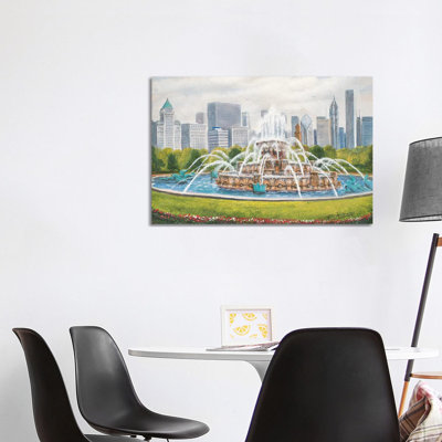 Buckingham Fountain 1 Piece Wrapped Canvas Painting