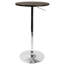 Ensemble de salle à manger à hauteur de comptoir Mid-Century avec tabourets pivotants, table chromée réglable, plateau en bois brun, similicuir noir, 3 pièces