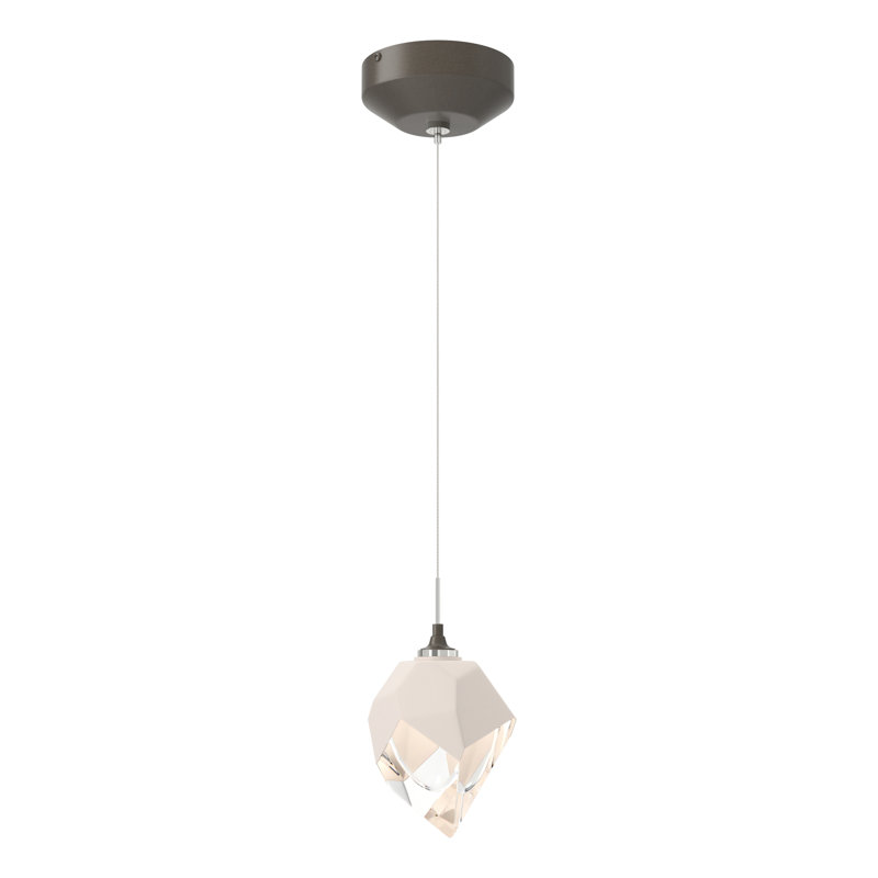 Chrysalis 1 - Light Single Geometric Pendant, Dark Smoke, White