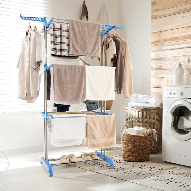 Séchoir à linge pliable en métal et en plastique