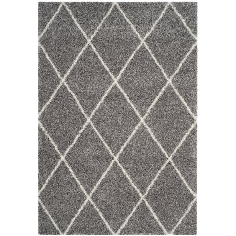 Tapis performance à poil long à motif géométrique Amhold, Rectangle 6 pi 7 po x 9 pi 6 po