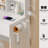 Full Body Mirror Cabinet Vanity Set with LED Vanity Table & Cushioned Stool | 17" Touch Control 3-Color LED Mirror, Built-in 2 AC + 2 USB Ports-106678352