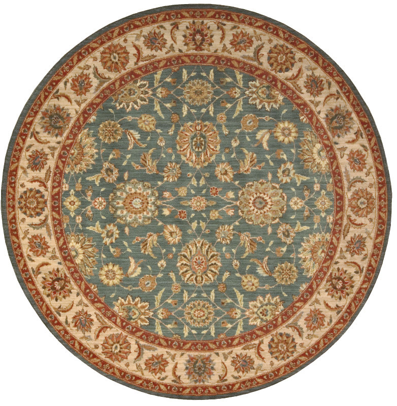 Crownover Wool Oriental Indoor Rug, Round 5'10"