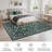 Modern Floral Machine Washable Rug for Living Room, Farmhouse Flower Soft Non Shedding Floor Covering with Non Slip TPR Backing, Indoor Foldable Low Pile Thin Mat-1396263683