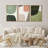 Mid Century Shape Green Tripyth Multicolor Ovals Abstract Mid Century Modern Framed Canvas 3 Pieces Print Wall Decor-90847644-90847642