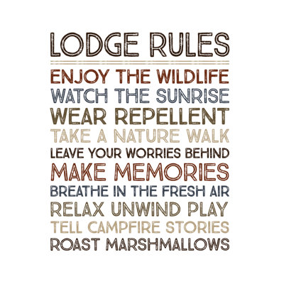 Distressed Lodge Rules - Wrapped Canvas Print