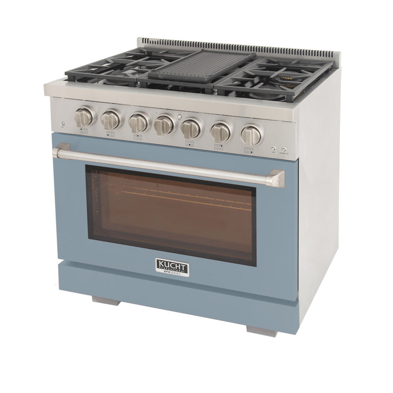 Kucht 36'' W Free Standing Range, Liquid Propane, Light Blue