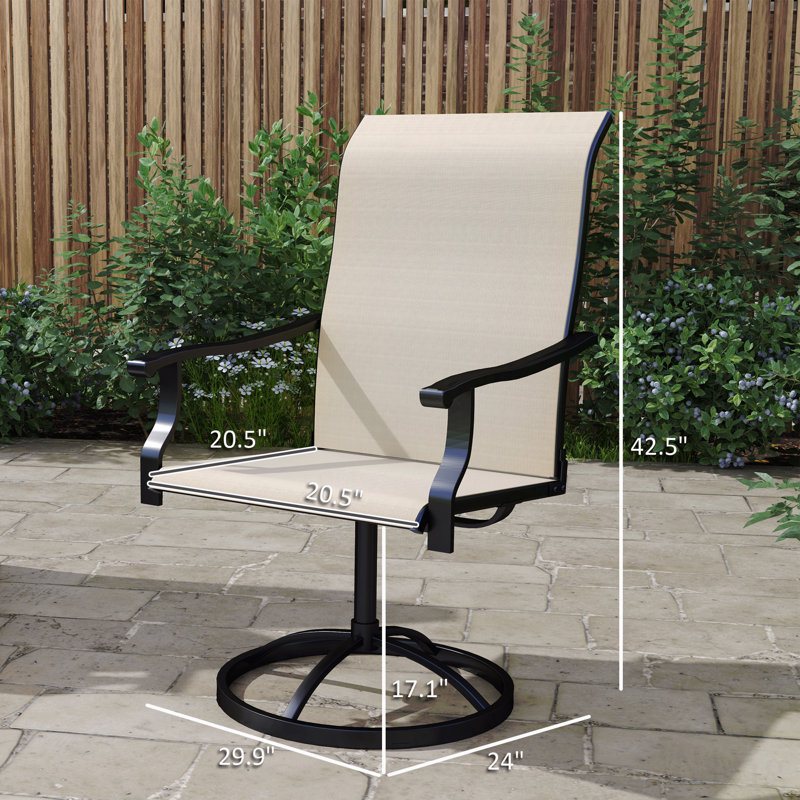 Outdoor Chairs,Swivel Chairs Set Of 2, Black