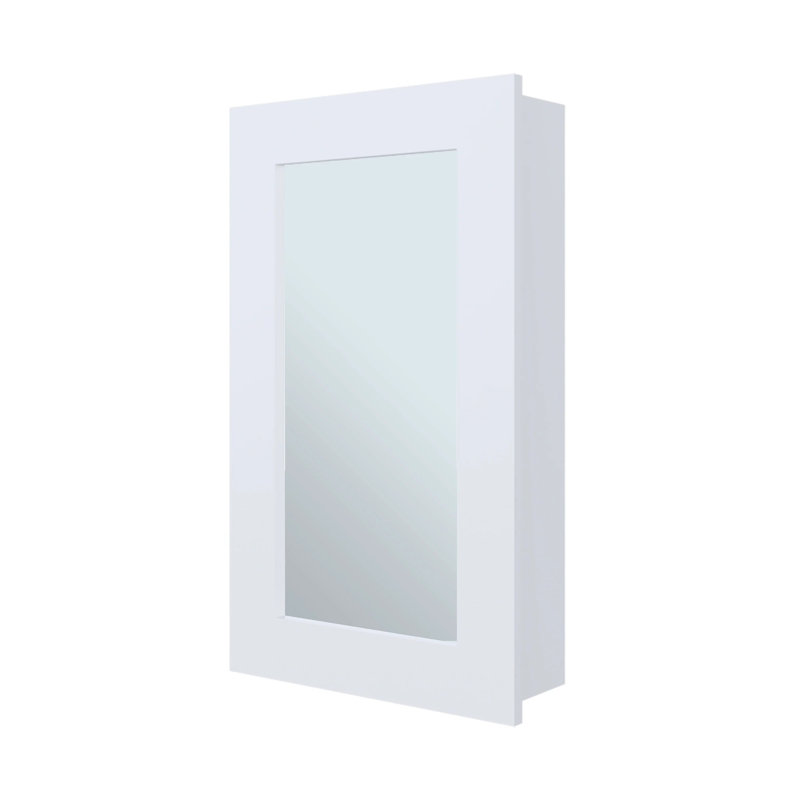 Armoire à pharmacie noire avec miroir inclus, Blanc