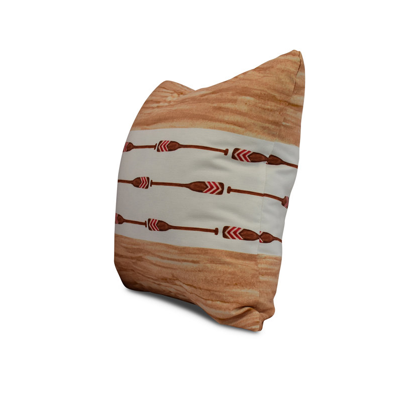 Housse et insert de coussin carré Nantucket Oar, Ivoire, 16 po x 1 po