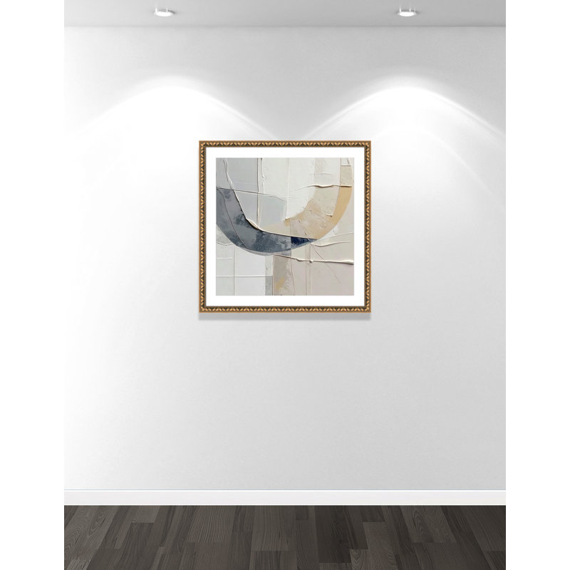 «Plastered III» par Alonza Saunders, 33'' W x 33'' H, Matted Print, Gold Leaf Beads