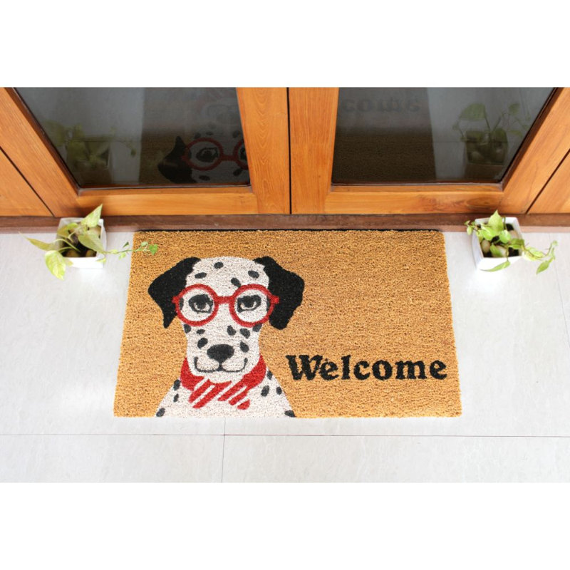 Tapis de porte d'extérieur antidérapant Alson Dalmatian Welcome 30 po x 18 po