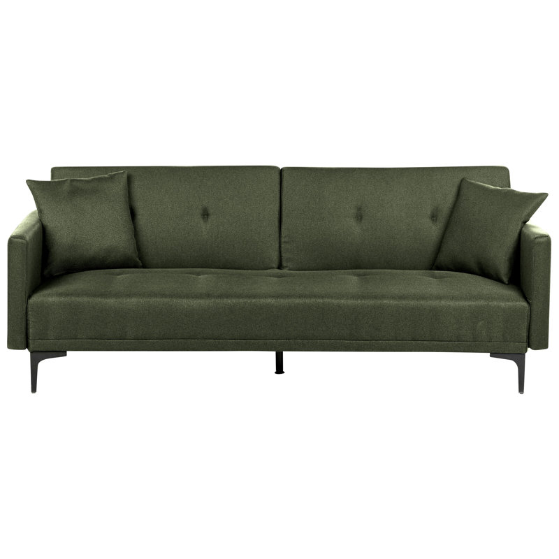 Daynna Full / Double 192cm Upholstered Convertible Sofa, Dark Green