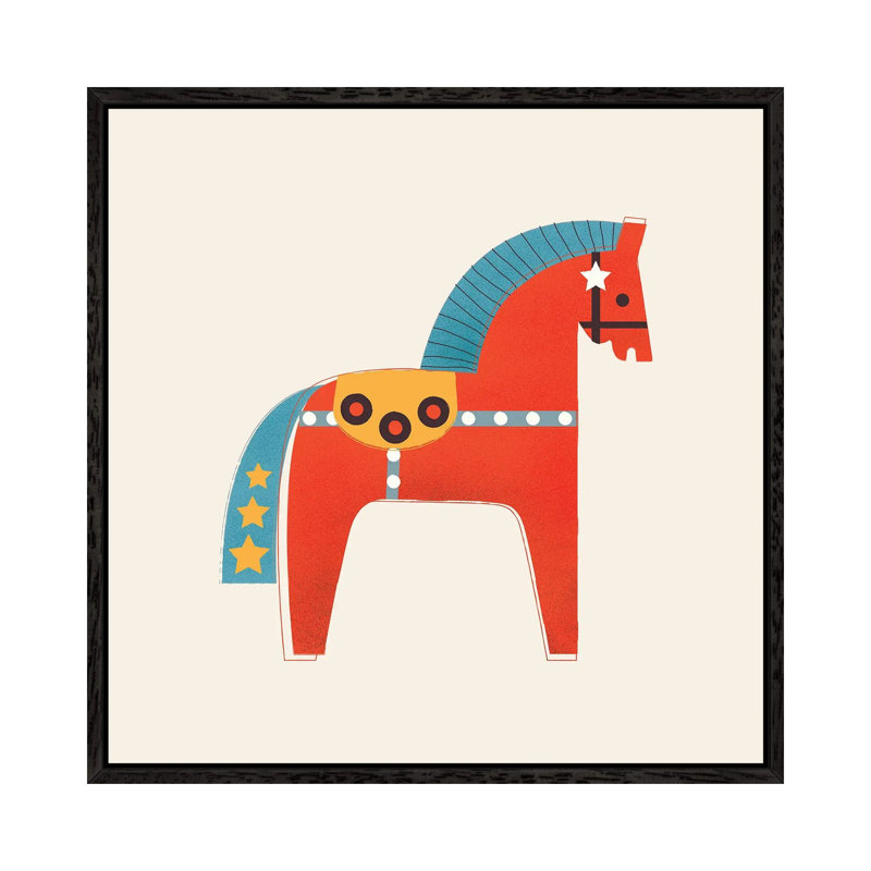 Christmas Horse by Show Me Mars - Gallery-Wrapped Canvas Giclée on Canvas, 45.72 cm H x 45.72 cm W, Black Framed