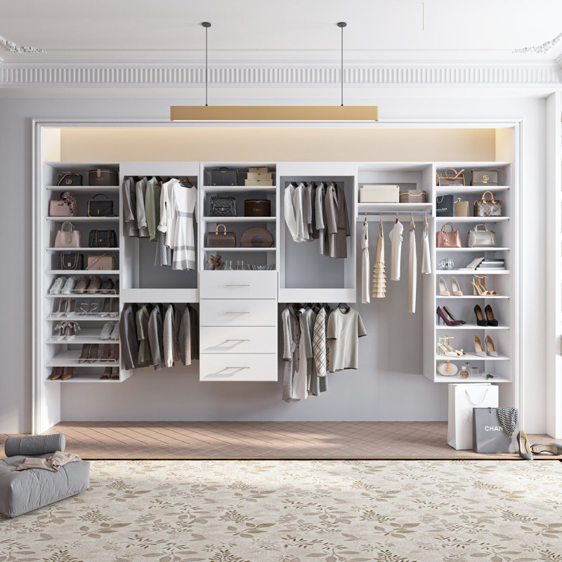 Système de garde-robe modulaire, conception polyvalente et personnalisable pour un rangement et une organisation efficaces