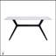 Ensemble de table de salle à manger moderne 5 pièces avec 4 chaises rembourrées, plateau en pierre frittée et pieds en métal noir pour les cuisines contemporaines-1241842634