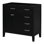 Base de meuble-lavabo 36 po. Noir avec tiroirs. Bois massif et matériau. Résistant aux taches d'eau. Assemblage requis sans évier. Base et construction de l'armoire. Rangement pour l'eau.