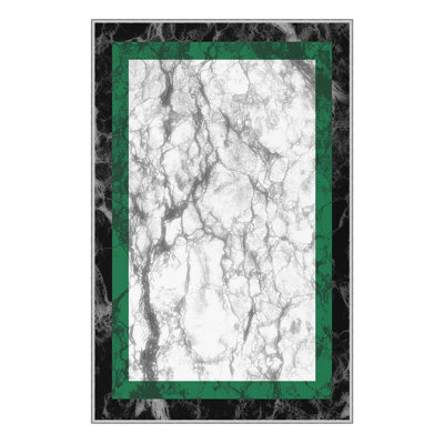 Elegant Hall Carpet, 2.6 x 9.8 Feet | 100% Polyester, 650 g/m², Pile Height: 0.3 Inches | Antibacterial, Non-Slip PVC Dot Underside | Machine Washable, 3D Digital Printing, Ideal for Modern Living Spaces