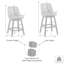 Tabouret de bar rotatif à hauteur ajustable Sonny en similicuir avec finition en bois brun-1112326817