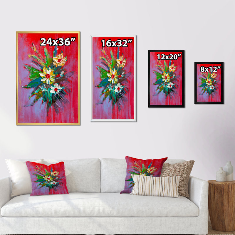 Wasai Daisies Flowers Garden, H 20 po x l 12 po x P 1 po, Black Floater Frame