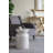14x14x20" Round Bamboo Accent Table with White Capiz Shell Design