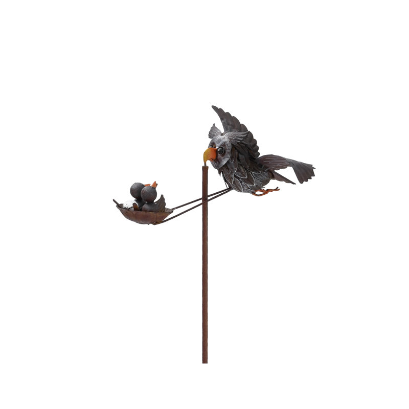 Piquet de jardin extérieur en métal Rustic Owl