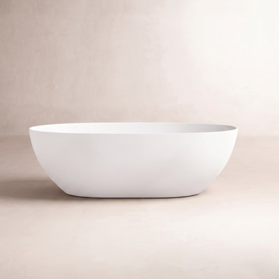65" Freestanding Solid Surface Soaking Bathtub