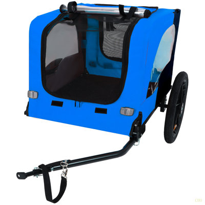 Pet Bike Trailer Dog Cart For Bicycle,Suitable For Small And Medium Pets, Easy Folding Cart Frame, Quick Release Wheel, Non-Slip Floor, Internal Leash