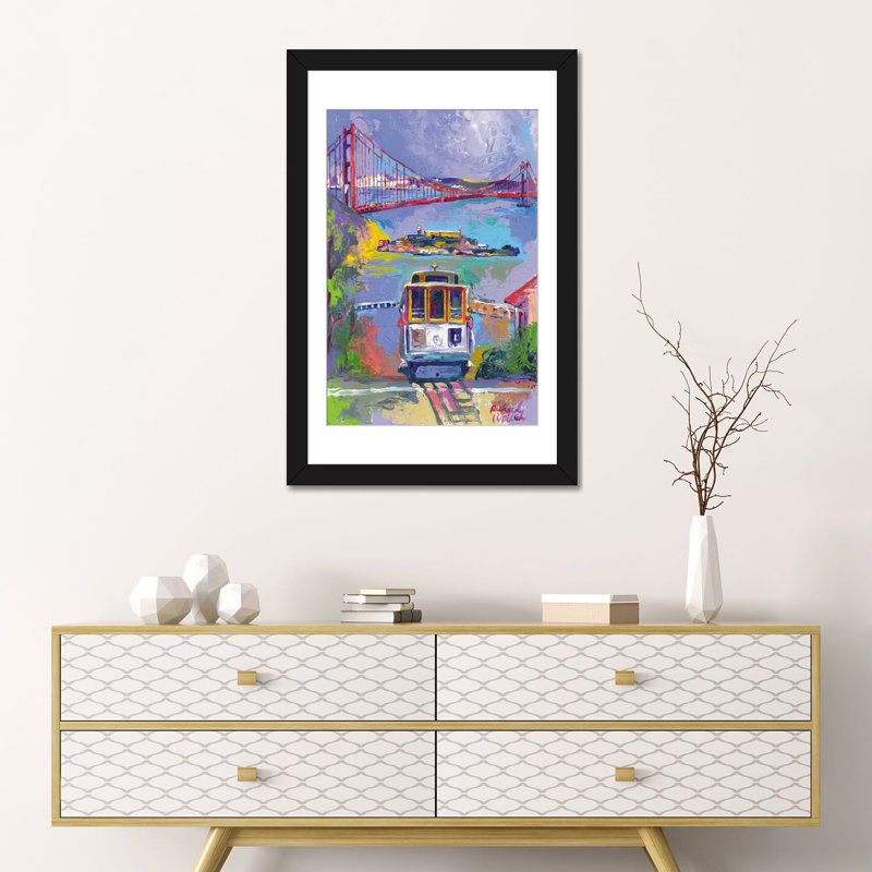 "San Francisco" par Richard Wallich, reproduction d'art sur toile, H 24 po x l 16 po x P 1 po, Papier d'art encadré noir