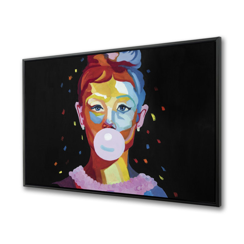 Portrait coloré de Audrey Hepburn - décor de toile encadrée