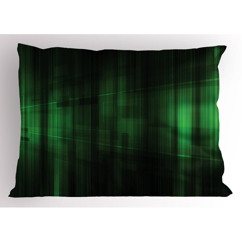 Forest Green and Black Microfiber Pillow Sham Set