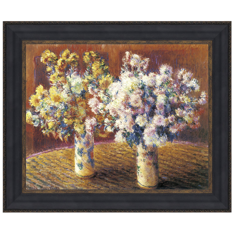 «Two Vases of Chrysanthemums, 1888» par Claude Monet, reproduction d'art sur toile, H 12,75 po x l 14,75 po x P 1,25 po
