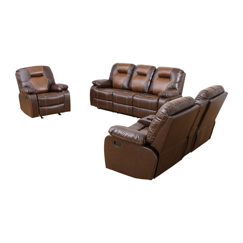 Ensemble de salon inclinable en similicuir Lonsdale