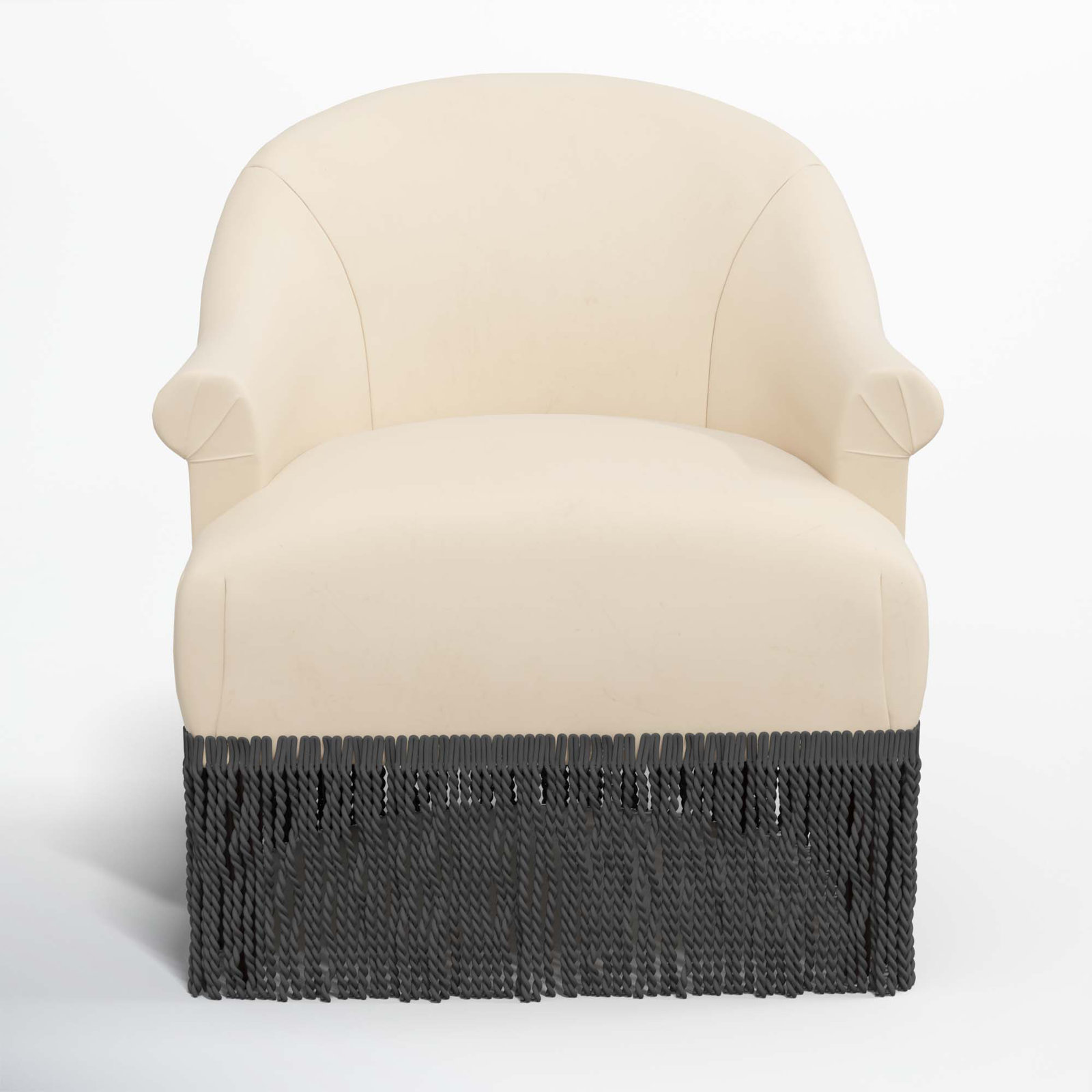 Callie Upholstered Wingback Chair, Black, Classic Pearl Performance Velvet