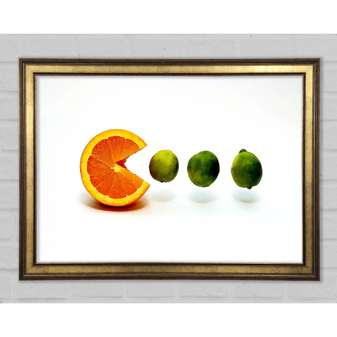 Lime Eating Orange - Einzelne Bilderrahmen Kunstdrucke